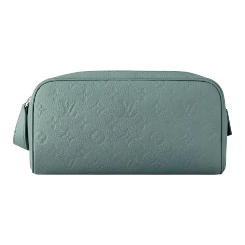LOUIS VUITTON Dopp Kit Коровья кожа Туалетная сумка Унисекс Озерный зеленый