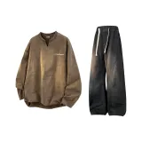 Комплект одежды (Кофейный топ + Черные штаны)