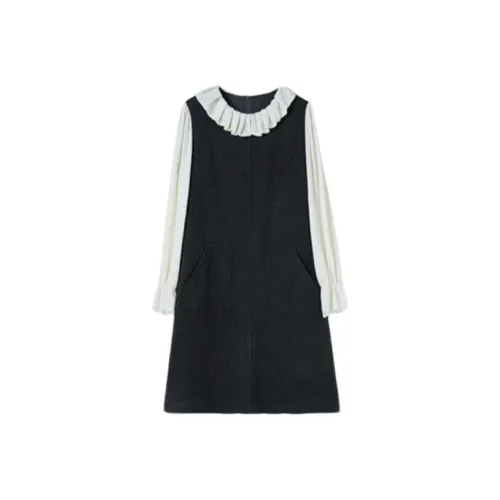 ORANDOR WEAR Серый Женские Длинные Платья с Длинными Рукавами