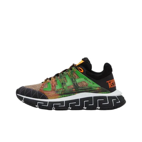 VERSACE Trigreca Низкий Топ Обувь с Платформой Мужская Черная Зеленая