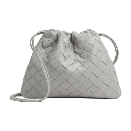 Bottega Veneta Dustbag Коровья кожа Сумка на плечо Маленькая Женская Серебряный