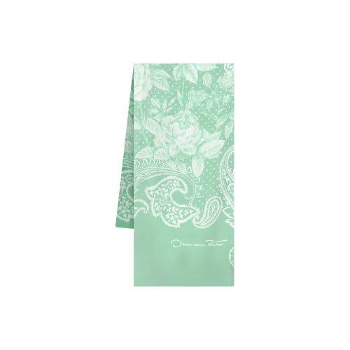 Oscar De La Renta Шелковые шарфы Унисекс Зеленый Белый