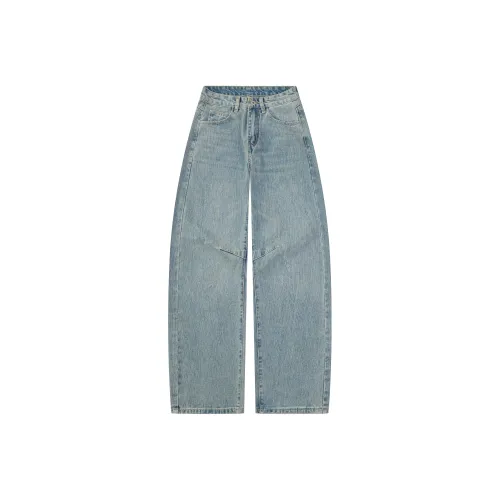 WAYHWEI Винтажные Светло-Синие Унисекс Джинсы