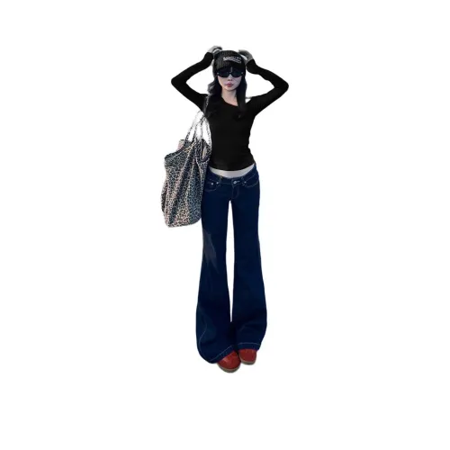 Мед темно-синий женский джинсы