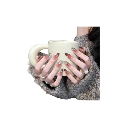 XNTX False Nail Ручной Nail Art Стикер Овал Длинный Прохладный Color Series Телесный