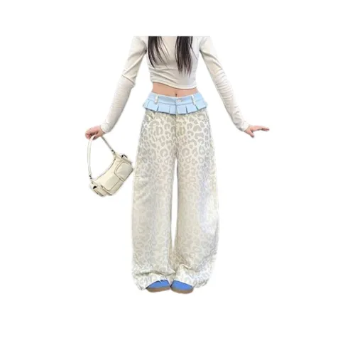 Gentle welcome Леопардовый принт Женские Джинсы