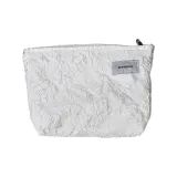 3D эффект, цветочный, белый, косметичка