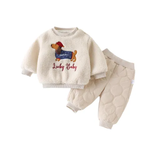 XiaoJinBu Повседневная спортивная одежда Бежевый для малышей и детей дошкольного возраста