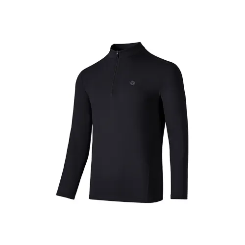 BMAI Бег Т-Рубашка Мужская Зимняя Ночная Черная