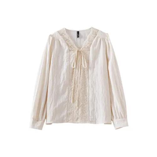 OUNIXUE Абрикос Женские Рубашки