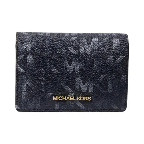 MICHAEL KORS Jet Set Покрытый холст Кошелек Средний Женские Темно-синий