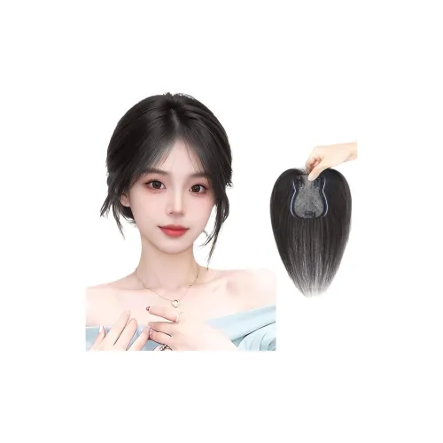 QIYEXUE Golden Нить Гороховый узор Топ Волосы Патч Женская Перука Человеческие Волосы