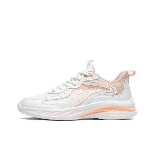 Warrior Rebound Легкий Дышащий Противоскользящий Низкий Топ Беговые кроссовки Женские Белый Фиолетовый Розовый