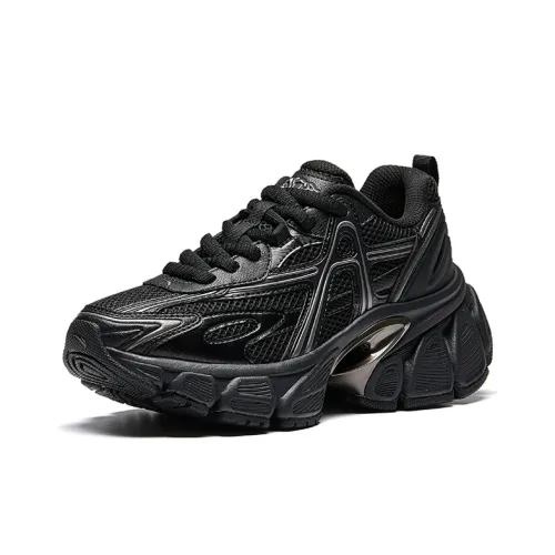 ANTA визуально увеличивает рост Низкие кроссовки для скейтбординга Женские базовые Черный Окаменелость Серебристый Черный