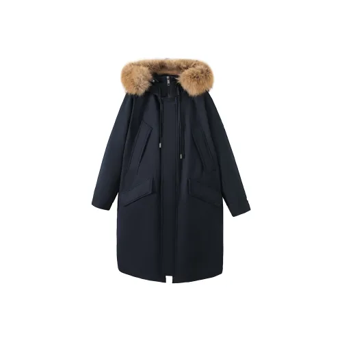 QYPRF Темно-синий женский пуховик