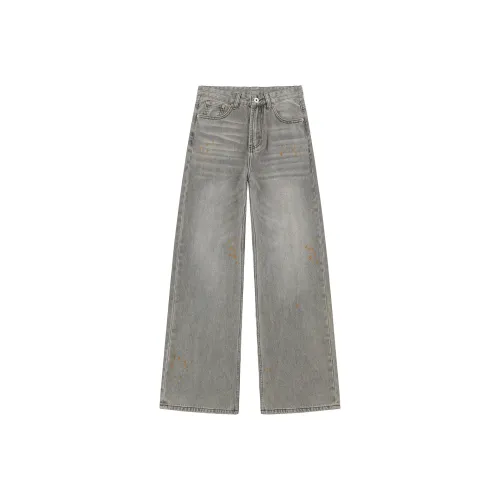 WAYHWEI Ржаво-серый Унисекс Джинсы