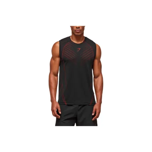 GYMSHARK Черный Рубиновый Красный Мужские Майки