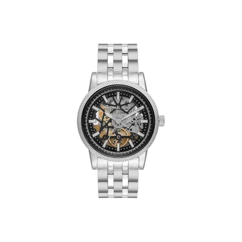 MICHAEL KORS Мужские часы Автоматический механический механизм корпус из нержавеющей стали ремешок 52 мм циферблат с механизмом Skeleton