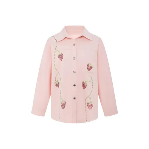 Leather Cat Розовый Женские Рубашки