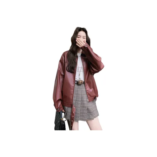 H YXIANG Кожа Куртка Женская