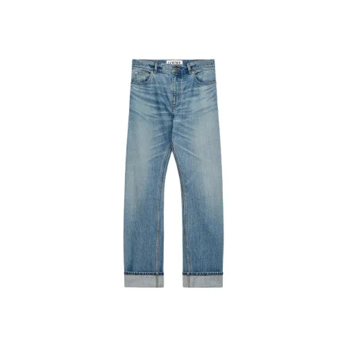 LOEWE SS24 Джинсы Мужские Винтаж Синий