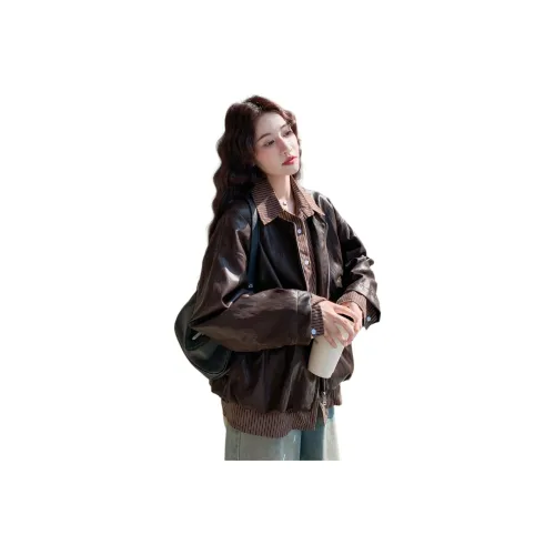 H YXIANG Кожа Куртка Женская