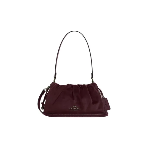 COACH Faye Вельветовая кожа с вставками Сумка через плечо Средняя Женская Бордовая