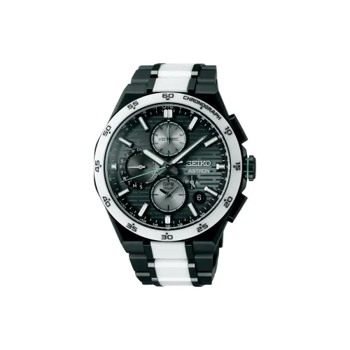 SEIKO Astron Series Солнечный Кварцевый Механизм Керамика Титан Ремешок Часы 43,4 мм Мужские Часы Черный Циферблат