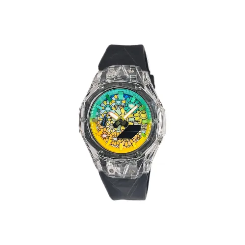 Vickit Кварцевый механизм резиновый ремешок мужские часы желтый циферблат