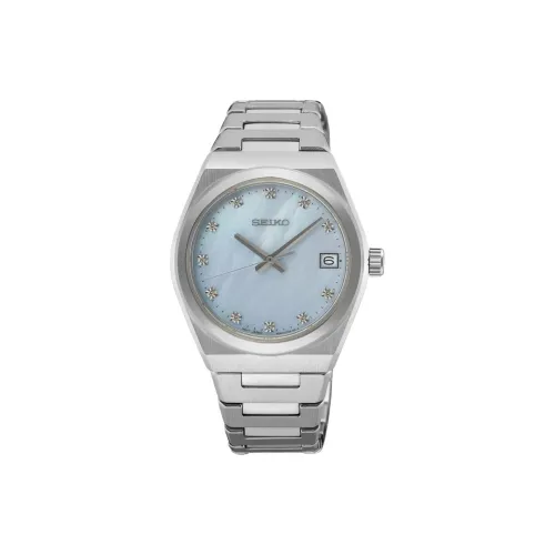 SEIKO Кварцевый механизм нержавеющая сталь ремешок часы 34 мм женские синий циферблат