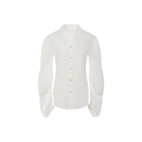 Leather Cat Белый Женские Рубашки