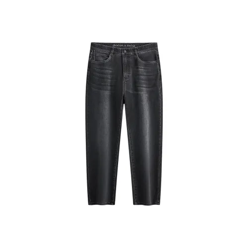 Dance With Wolves 002 Черный Серый Мужские Джинсы