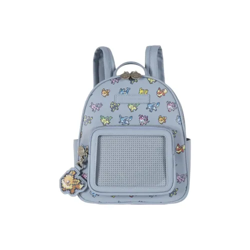POKEMON Искусственная кожа Рюкзак Мини Женский Серый Синий