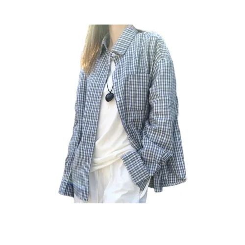 Gentle welcome Синие Клетчатые Рубашки для Женщин