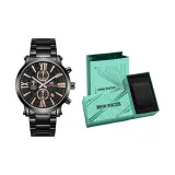 MF0219G Черный корпус, черный циферблат, стальной ремешок