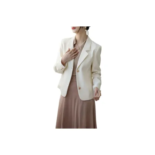 LADYXIEXIE Экрю Розыгрыш Бренд Наклеенный Женские Деловые костюмы