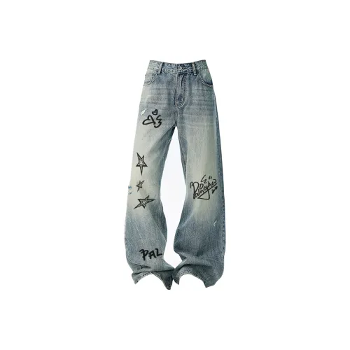 PAL ONGACO Ностальгический синий унисекс джинсы