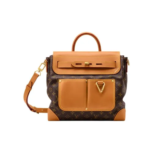 LOUIS VUITTON Steamer Монограмма Покрытый холст Сумка Мужская Коричневая