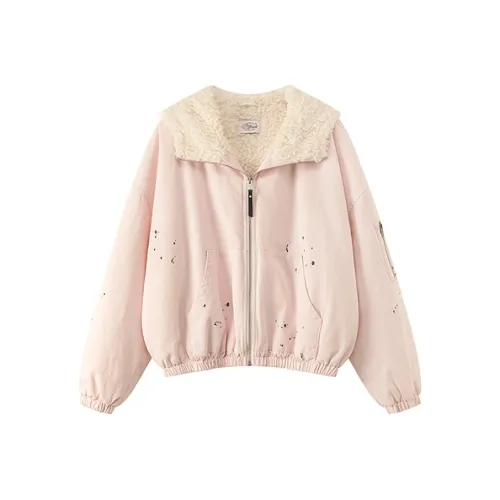 CHUU Светло-розовый Женский Короткий Пальто