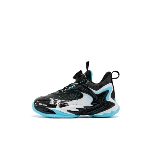 QIAODAN Детские баскетбольные кроссовки MID Топ Черный Джордан-белый Для дошкольников