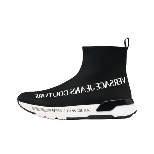 VERSACE JEANS COUTURE Высокий топ Повседневная обувь Мужская Черная