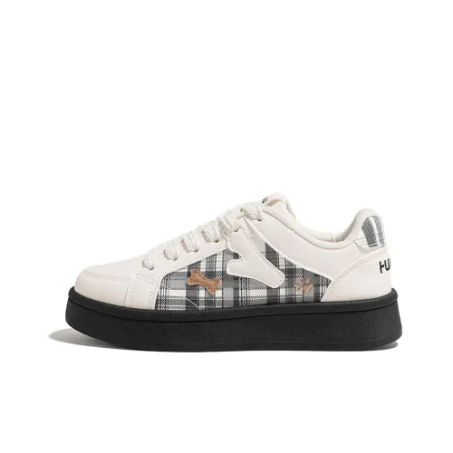 HUANQIU Легкий Дышащий Противоскользящий Низкий Топ Скейтборд Кроссовки Женские Бежево-Черные