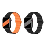 Яблоко с силиконовым ремешком - черный и оранжевый * полночный черный