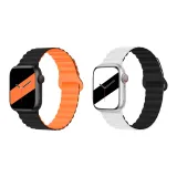 Яблоко, силиконовый ремешок - черный, апельсин, белый, черный