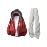 Бургундский + Светло-серые штаны