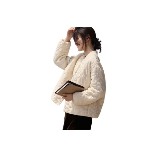 XWI Бежевый Абрикос Женские Пуховики