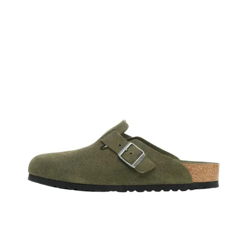 Биркенсток Бостон Soft Footbed EVA Устойчивый к истиранию Домашние тапочки Унисекс Зеленый Узкая версия