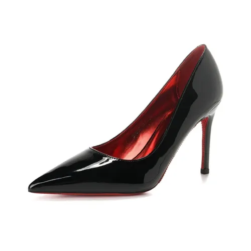 Lanza Высокие каблуки Черный Красный Нижний ремешок с Красной подкладкой Женские