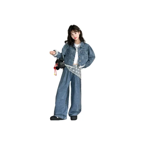 Aisina Одежда Комплекты Белый Подкладочная ткань Layer + Джинсовая Куртка + Джинсы Школьная Повседневная Спортивная Одежда