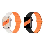 Яблоко Силиконовый ремешок - Звездный свет Апельсин * Черный и оранжевый